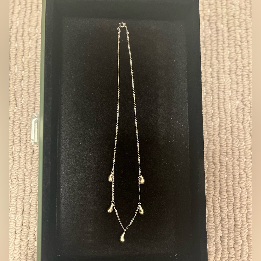 Tiffany & Co five tear drop sterling silver necklace
